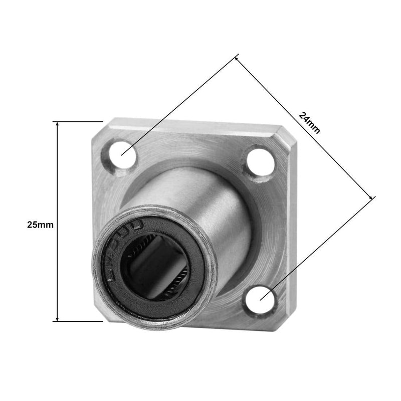 [Australia - AusPower] - uxcell LMK8UU Square Flange Linear Ball Bearings, 8mm Bore Dia, 15mm OD, 24mm Length(Pack of 2) 