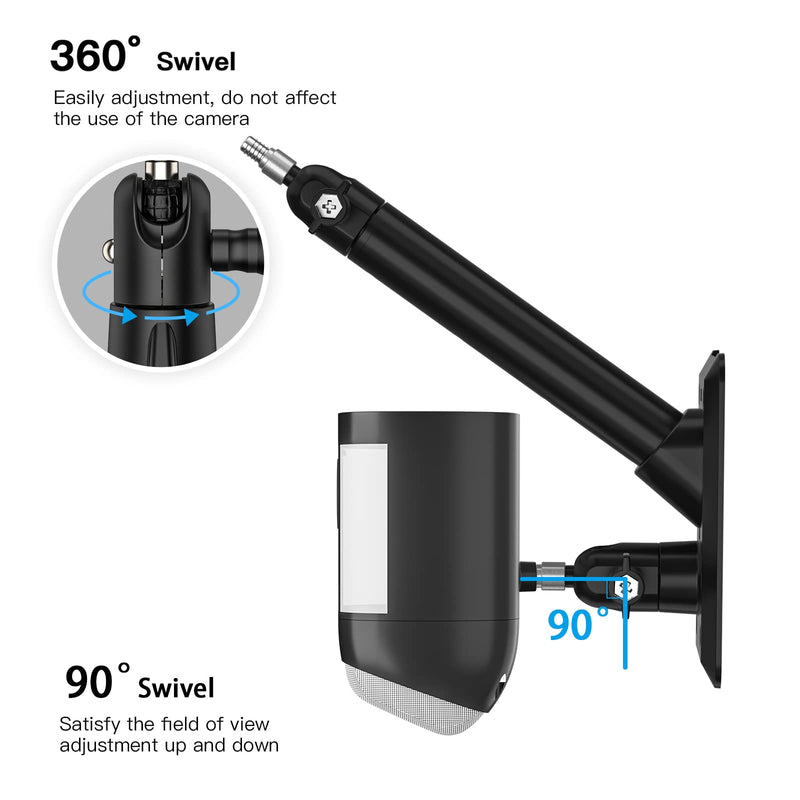 [Australia - AusPower] - HOLACA 2-in-1 Wall Mount Bracket for Ring Solar Panel, Spotlight Cam Pro/Plus and Stick Up Cam Battery/Wired Outdoor Mount Accessories for Ring Super Solar Panel (Black) Pro/Plus Black 