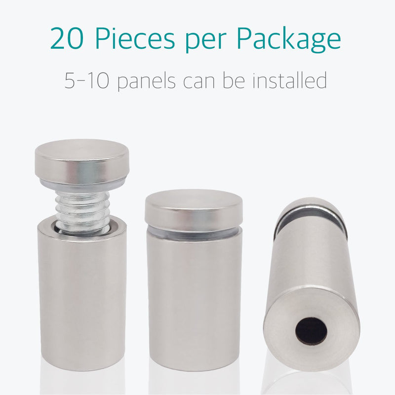 [Australia - AusPower] - Lantee Sign Standoffs - Glass Standoff Wall Mounts Screws Hardware Kit, Stainless Steel Standoff Bolts, 12x20mm, 20 Pcs 1/2" x 3/4" 