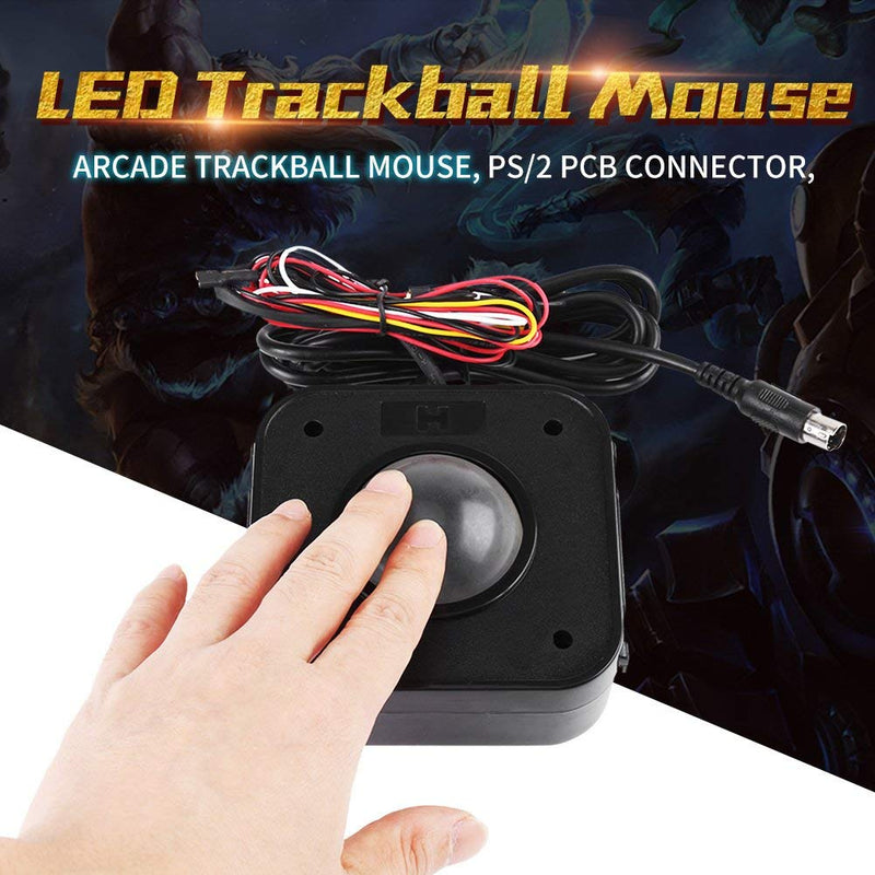 [Australia - AusPower] - Trackball Mouse Lighted Illuminated 4.5cm Round LED Trackball Mouse PS/2 PCB Connector Wired Trackball for Arcade Game Machine 