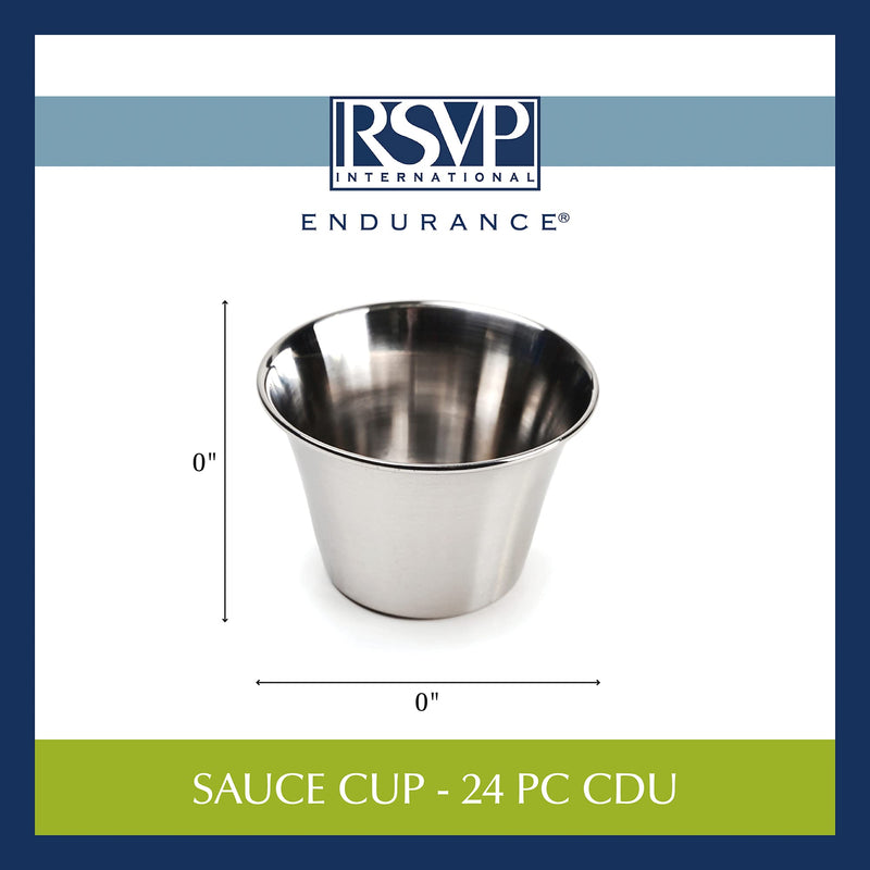 [Australia - AusPower] - RSVP International Kitchen Prep Bowl Collection Stainless Steel, Dishwasher Safe, Sauce Cups, Set of 24, Silver 