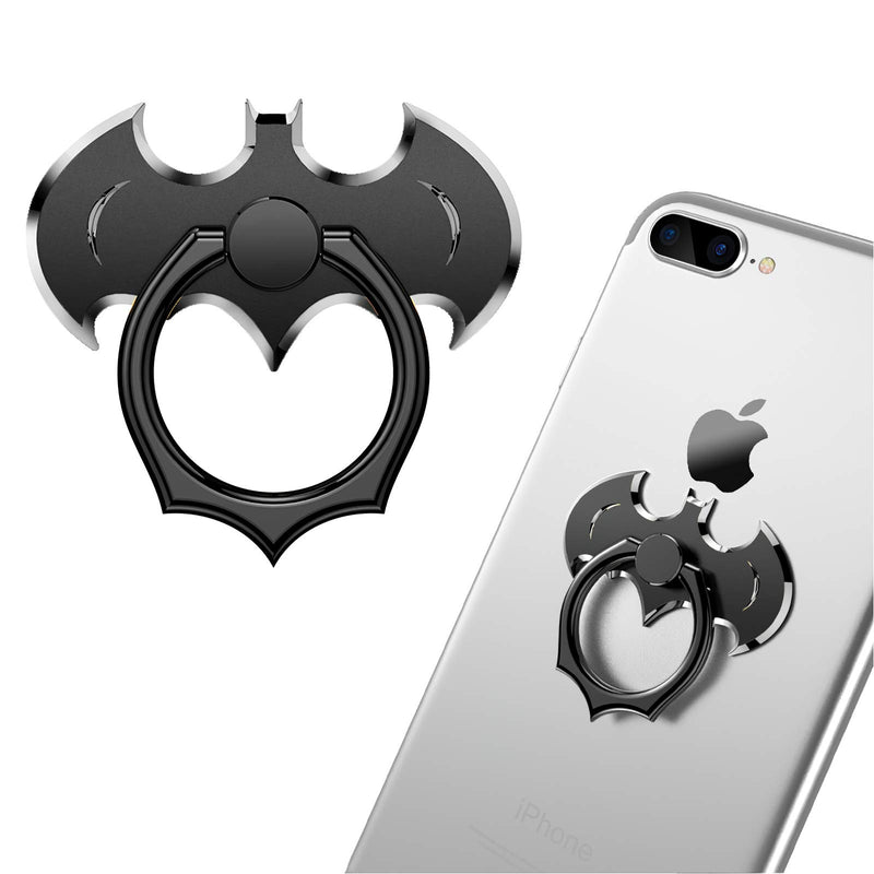 [Australia - AusPower] - Bat Phone Ring Stand Holder - OATSBASF Cell Phone Ring Holder Finger Grip 360 Degree Rotation Compatible with iPhone 12/11 Pro Max/SE 2020 and Other Smartphones（Black+Silver） Black+Silver 