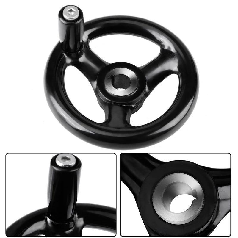[Australia - AusPower] - 4-inch Diameter Round Handwheel Folding Disassemble Wheel Metal Hand Wheel with Plastic Handle for Lathe Milling Machine 