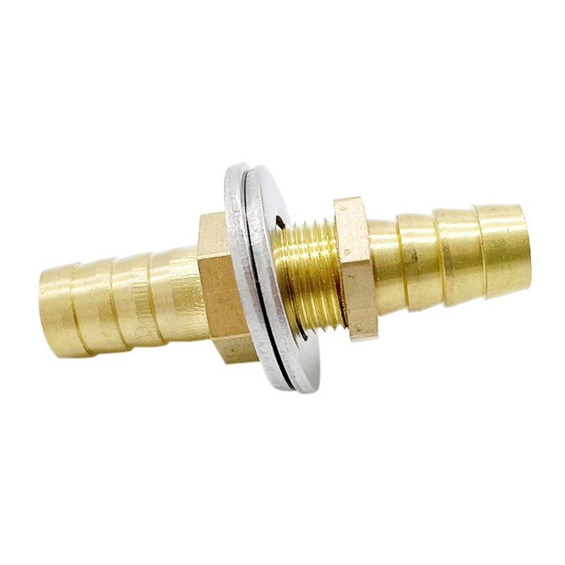 [Australia - AusPower] - Metaland Brass 1/4" Hose Barb Bulkhead Fitting Thru-Bulk Straight Adapter for Water Fuel Air 