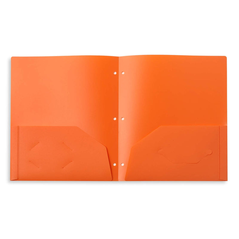 [Australia - AusPower] - Blue Summit Supplies Multicolor Plastic Two Pocket Folders with 3 Holes, Plastic Folders with 2 Pockets and Business Card Slot, 3 Hole Punched 2 Pocket Folders for School, Home, and Work, 6 Pack 
