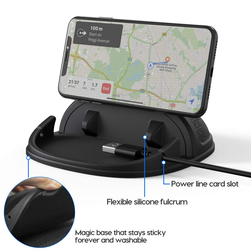 [Australia - AusPower] - Solpuo Car Cell Phone Holder, Silicone Car Phone Mount for Various Dashboards, Anti-Slip Car Mount for iPhone, Samsung, Android Smartphones, and Other, Black 