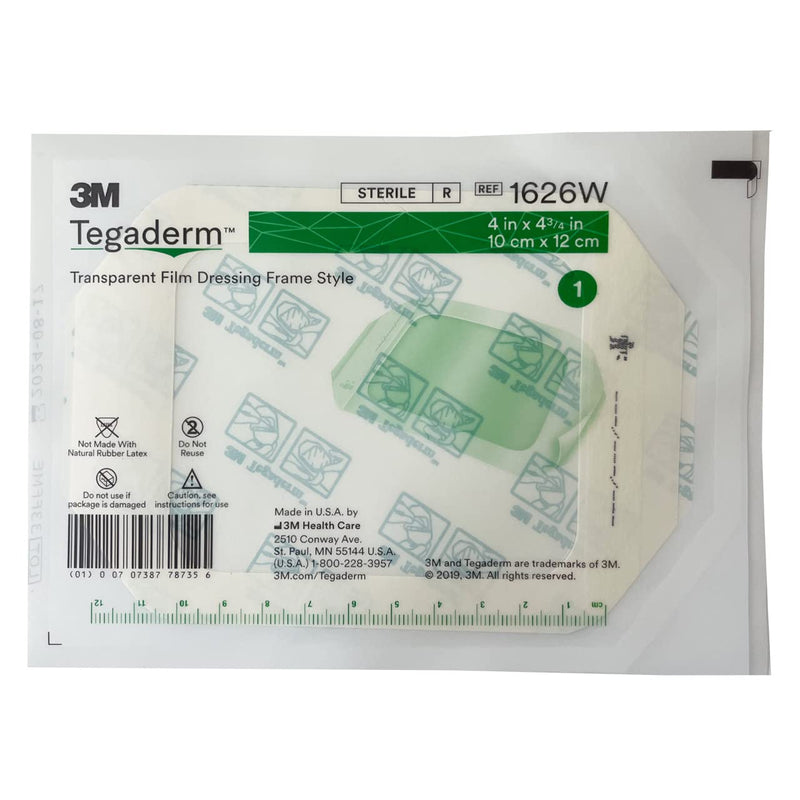 [Australia - AusPower] - Rescue Essentials - 3M Tegaderm Transparent Film Dressing - 4" x 4 3/4" - Pack of 10, White, Green 