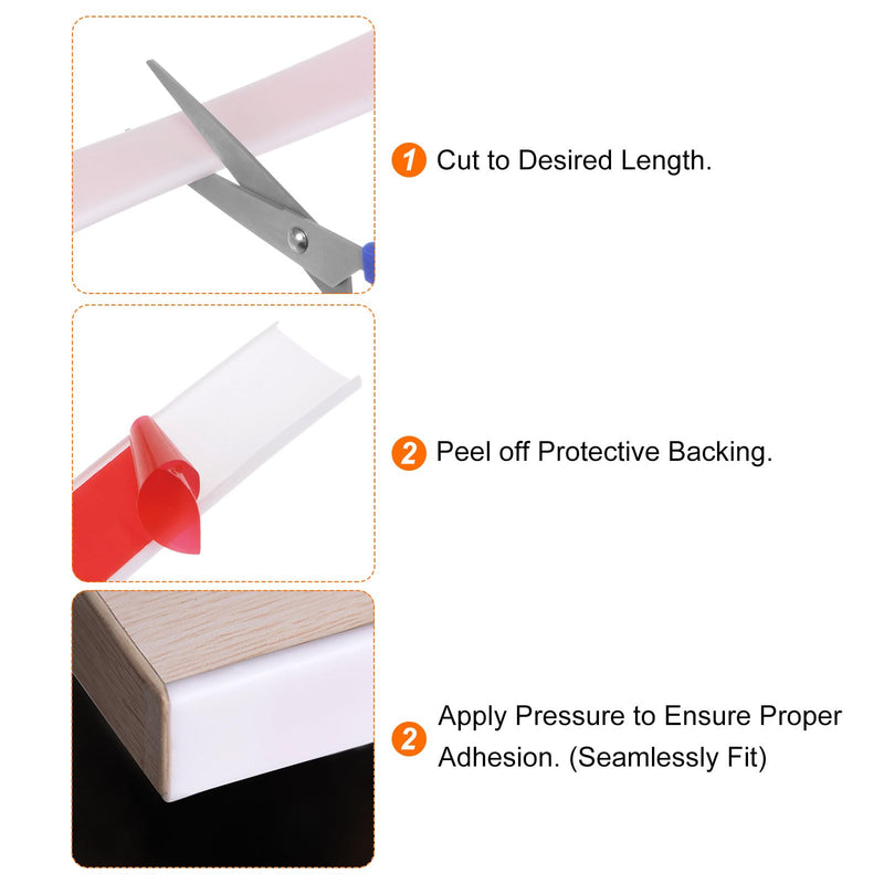 [Australia - AusPower] - HARFINGTON U-Shape Edge Banding 25/32" x 9.8ft (20mm x 3000mm) Self Adhesive TPE Flexible Veneer Edging Edge Protector for Furniture Cabinet Table Repair, White 20mm 1 