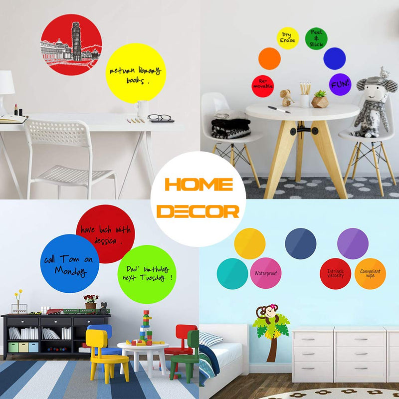 [Australia - AusPower] - Colorful Dry Erase Dots Circles Whiteboard Marker Removable Vinyl Stickers Spots Wall Decals for School Classroom Teachers Students Table & Desk (10 Pack) 10 Pack 
