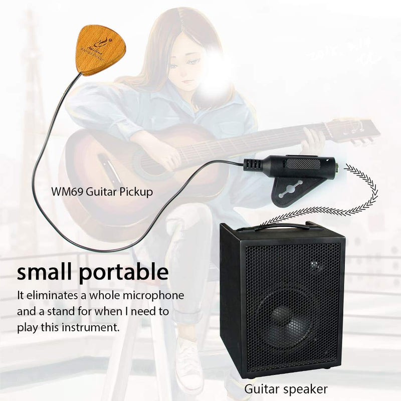 [Australia - AusPower] - Adeline Ukulele pickup transducer, It's suitable for Classical Acoustic Guitar Violin Viola Banjo Mandolin Ukulele Uke Cello， can"eq" the sound with placement front,side,back etc. (Heart) Heart 