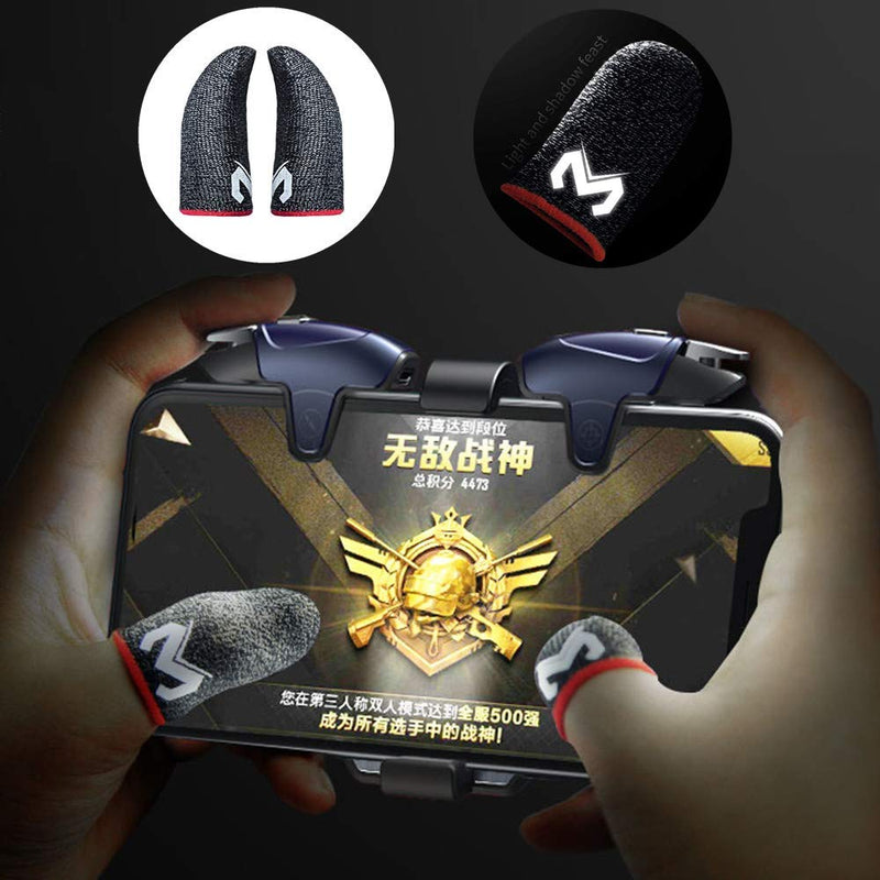 [Australia - AusPower] - Gaming Finger Sleeves for Sweaty Hands - Rakizbe High-Sensitive Anti-Sweat Breathable Seamless Touch Screen Thumb Sleeve Gloves for iPad/Mobile PUBG Game Controller 