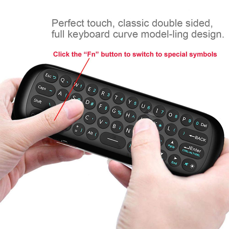 [Australia - AusPower] - WeChip W1 Remote 2.4G Wireless Keyboard Multifunctional Remote Control for Nvidia Shield/Android TV Box/PC/Projector/HTPC/All-in-one PC Black 