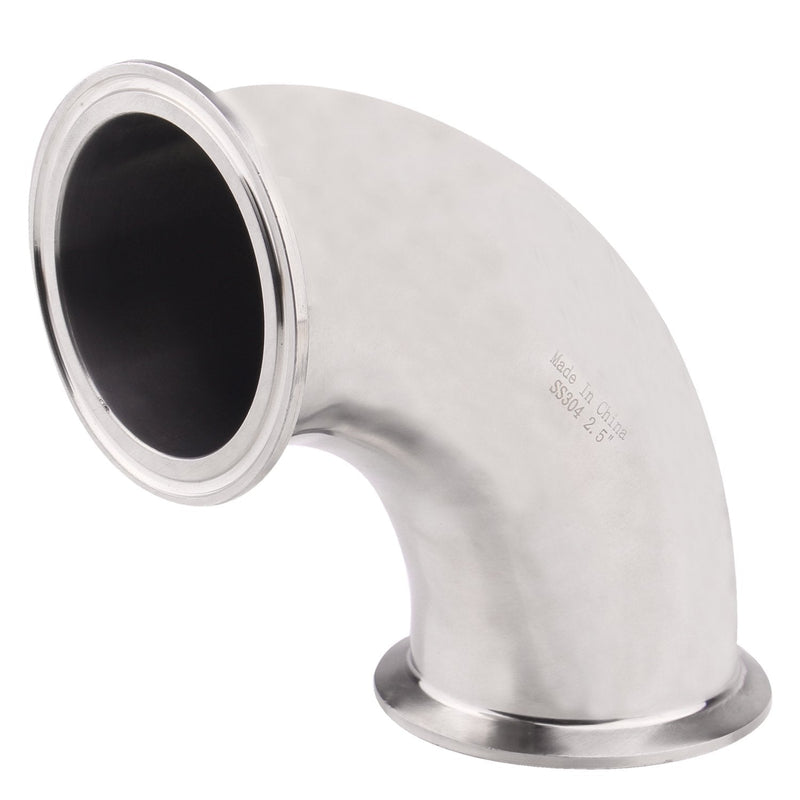 [Australia - AusPower] - DERNORD Sanitary Ferrule Elbow 90 Degree Pipe Fitting with 2 Pieces Silicone Gasket SS304 Tri Clamp (2-1/2" Tube OD) 2-1/2" Tube OD 