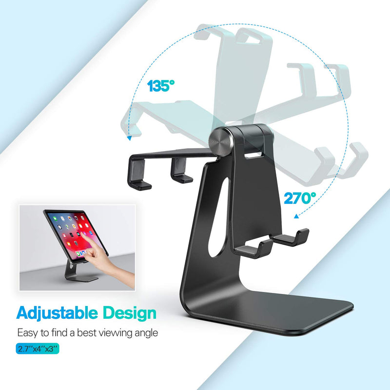 [Australia - AusPower] - ORIbox Cell Phone Stand, Adjustable Phone Stand for Desk, Aluminum Desktop Solid Universal Desk Stand, Compatible with iPhone 12/11 Pro Max XS Max XR X 8 7 6S Plus SE 2020 12 Mini,Samsung Galaxy 