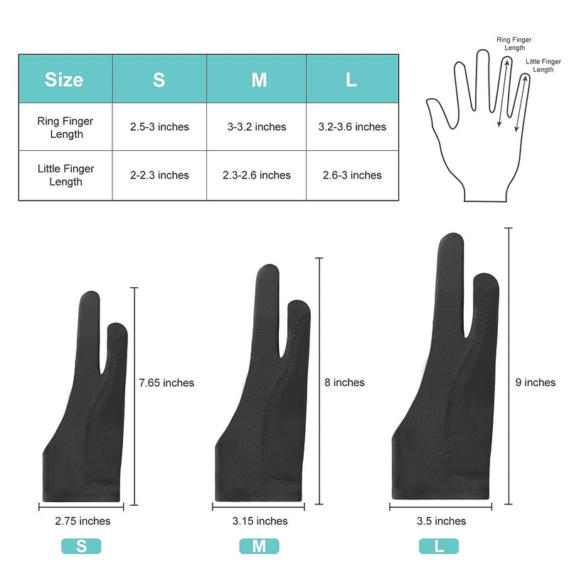 [Australia - AusPower] - Mixoo Universal Stylus Pen Disc & Fiber Tip 2 in 1 with Palm Rejection Artist Gloves for Drawing Tablet and Touch Screens Devices 