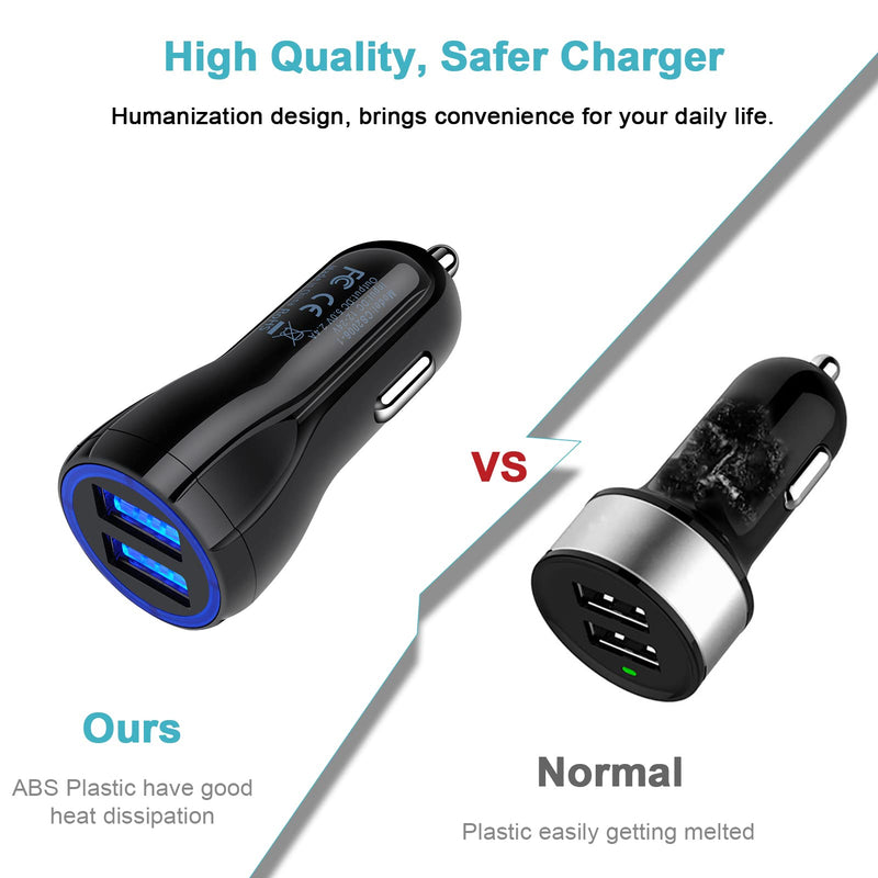 [Australia - AusPower] - USB Car Charger, Car Charger Adapter, 4.8A Car Cigarette Lighter Adapter Car Plug Charger Fast Charge for iPhone 13 12 11 Pro Max Mini, iPad, Samsung Galaxy S22 S21 S20 A32 A52, Moto, Google Pixel 6 