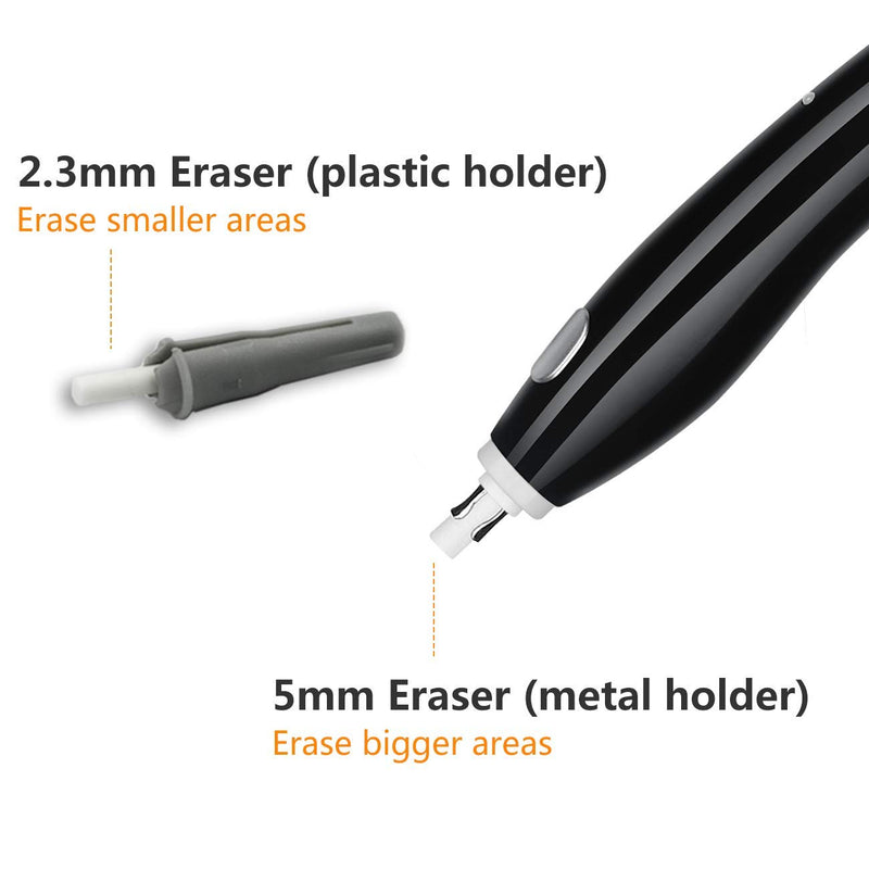 [Australia - AusPower] - Electric Eraser for Artists, AFMAT Electric Eraser Kit,140 Eraser Refills, Rechargeable Electric Erasers for Drafting, Electric Pencil Eraser, Battery Operated Eraser for Drawing Pencils, Crafts, Arts Black 1 Pack 