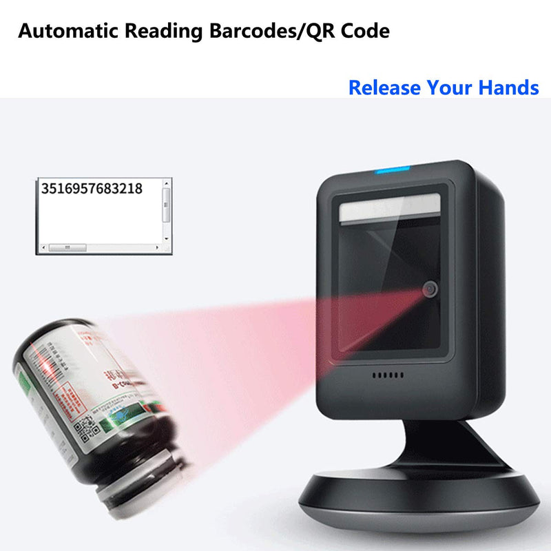 [Australia - AusPower] - HENCODES Omnidirectional 1D Barcode Scanner,Desktop 2D QR Code Reader, Automatic Scanning Type for Retails POS System HC-404 Model 