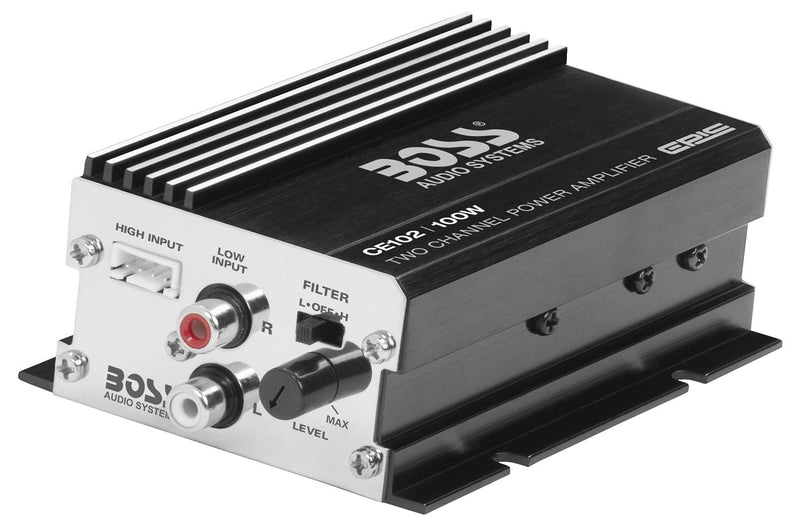 [Australia - AusPower] - BOSS Audio Systems CE102 2 Channel Car Amplifier - 100 Watts, Full Range, Class A/B, IC (Integrated Circuit) 100 Watt 2-Channel 
