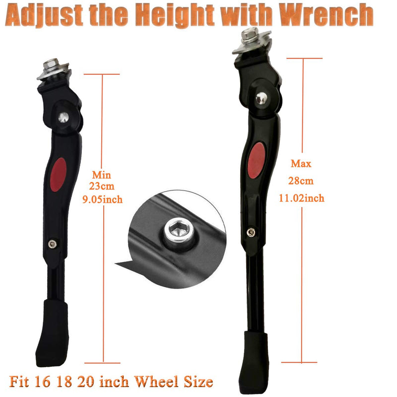 [Australia - AusPower] - VECKUSON Kickstand for Kids Bike, Bicycle Kickstands Center Mount for 16 18 20 22 Inch Bicycles Adjustable Aluminum Alloy Kickstands for 16-18-20inch 18-20-22inch Mountain Bike 16-18-20 