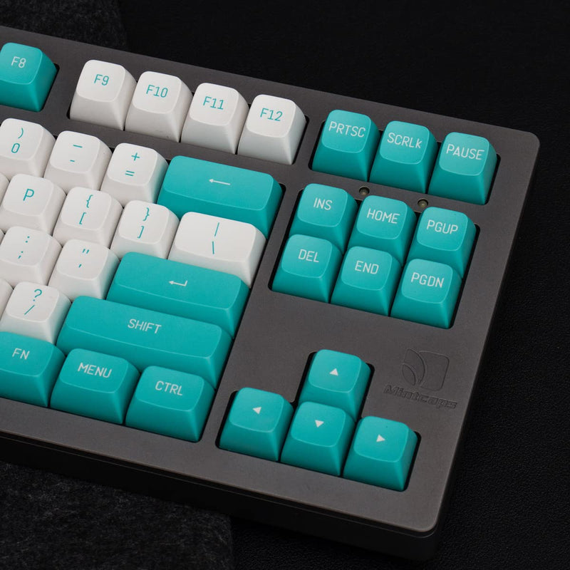 [Australia - AusPower] - Mintcaps White Green Keycaps 150 Keys Doubleshot MSA Profile Custom Keycaps for 61/64/68/84/87 Mechanical Gaming Keyboard Light Green 