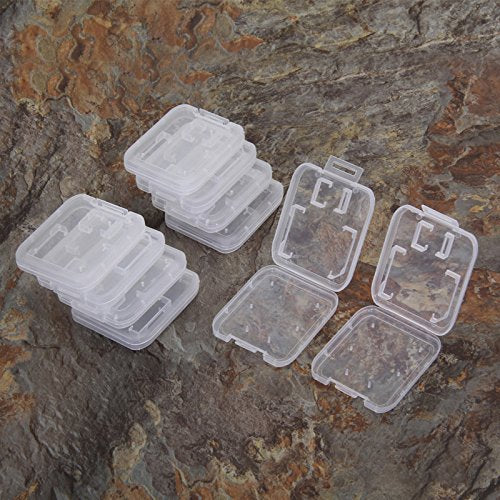 [Australia - AusPower] - AKOAK 10pc Collection Clear Plastic Memory Card Case Holder for SD SDHC and Micro SD Memory Card 