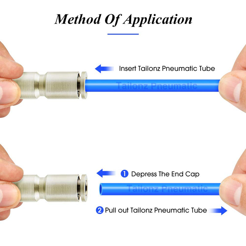 [Australia - AusPower] - TAILONZ PNEUMATIC 1/4 Inch OD Copper Nickel Plating Straight Union Connect air Fittings Quick Connect Push Lock Fittings Pneumatic Fittings Tube connectors PU-1/4 (Pack of 10) 1/4"OD 