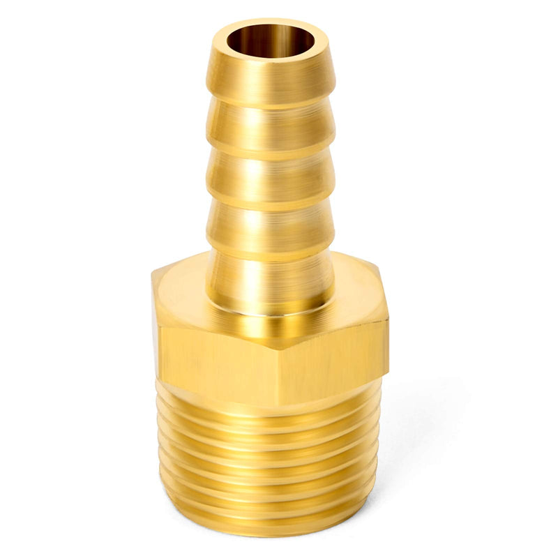 [Australia - AusPower] - GASHER 10 PCS Air Hose Fittings, Hose Barb Fittings 1/4" Barb(6.35mm) x 1/8" MNPT Pipe Adapter with 10 Pcs Hose Clamp 1/4" Barb x 1/8" MNPT 