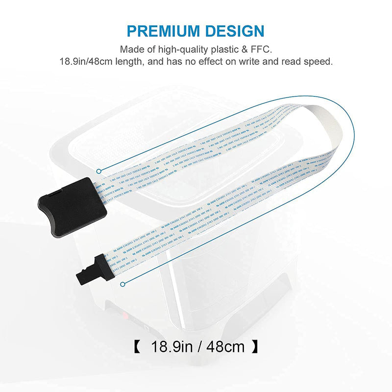 [Australia - AusPower] - LANMU 2 in 1 Micro SD to SD/Micro SD Card Extension Cable Extender Adapter Compatible with Ender 3/Pro/3 V2 ,Ender 5/Pro/Plus, CR-10S and More 3D Printers(18.9in/48cm) 