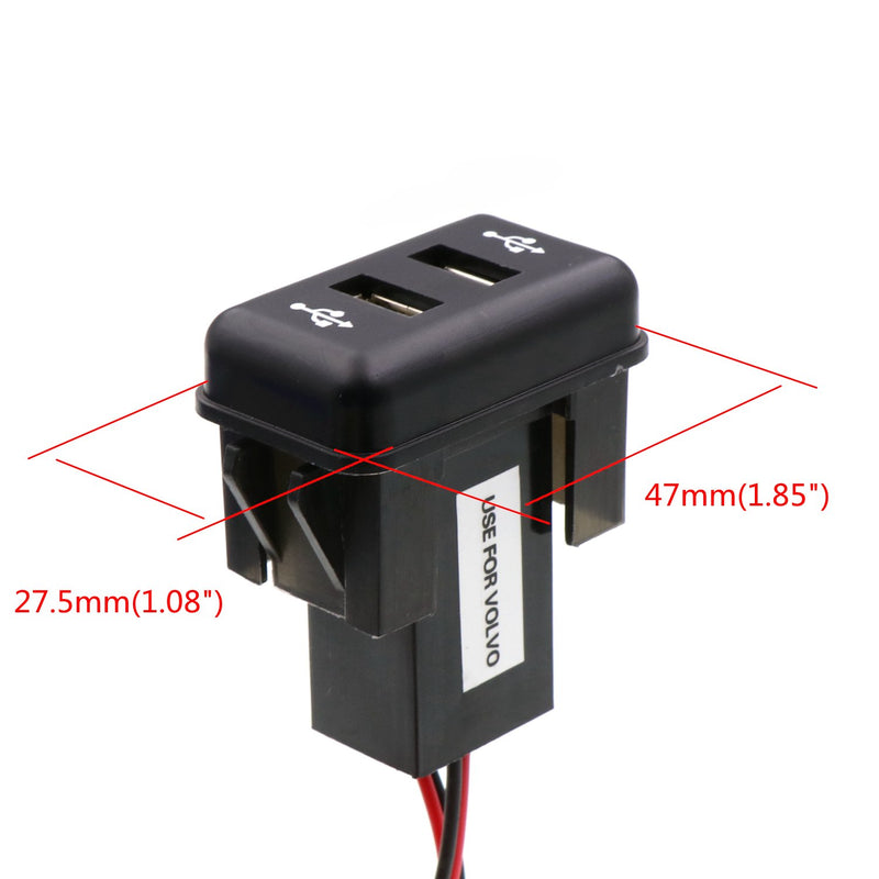 [Australia - AusPower] - Timloon Dual USB Car Charger 5V 2.1A/2.1A Dual USB Power Socket for Smart Phone Ipad iPhone Use for Volvo FH FH12 