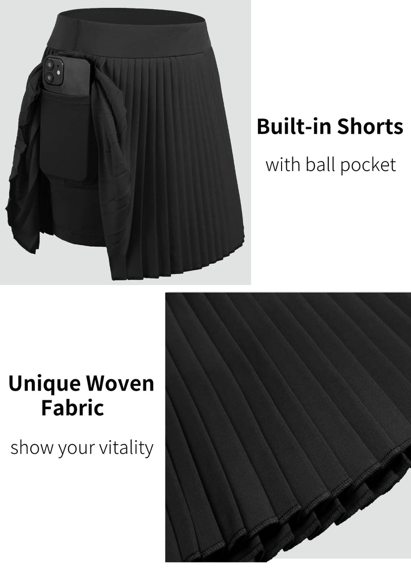 [Australia - AusPower] - Zaclotre Girl's Athletic Skorts Kids Sports Skirts with Pockets Shorts Running Workout Pleated Tennis Skirt 4-12 Years Black 4-5T 