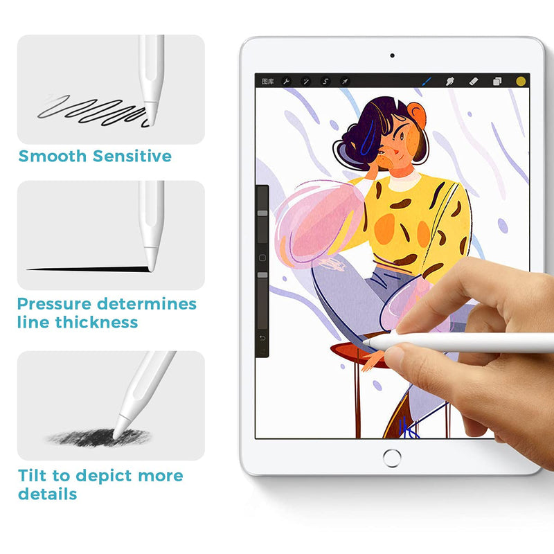 [Australia - AusPower] - joyroom Pencil Tips for Apple Pencil 1st & 2nd Gen, with 5 Pcs Pencil Nibs Cover Compatible with iPencil iPad Pro/iPad Air 3rd/4th/iPad Mini 5th Generation 