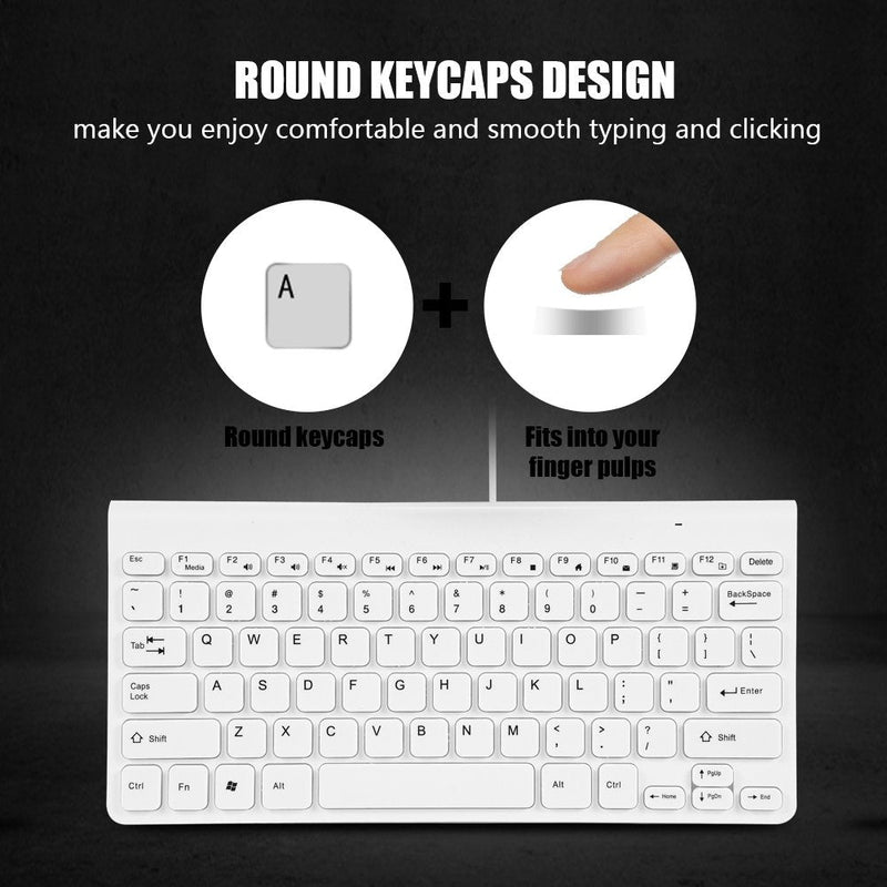 [Australia - AusPower] - Limouyin Wired Keyboard and Mouse, Ultra-Thin USB Keyboard Optical Mouse Mice Set ComboFull Size Wire Corded Keyboard Mouse Combo Set with Number Pad for Laptop,PC,Desktop White 