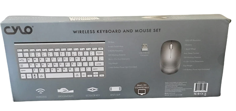 [Australia - AusPower] - Cylo Wireless Keyboard and Mouse Set (Silver) 