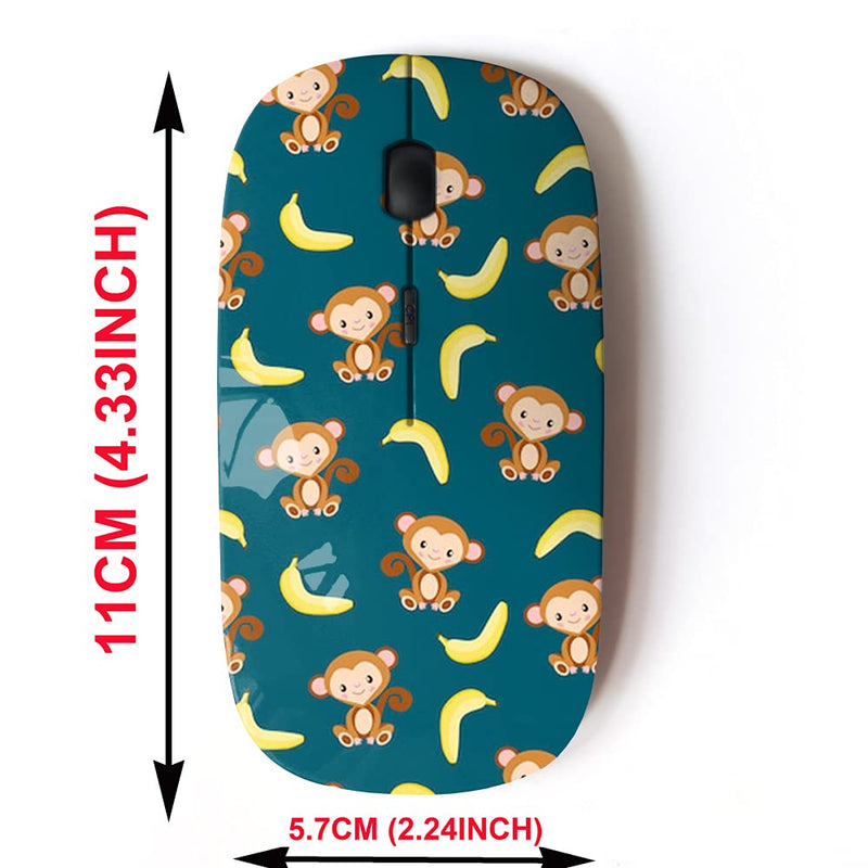 [Australia - AusPower] - 2.4G Wireless Mouse with Cute Pattern Design for All Laptops and Desktops with Nano Receiver - Monkey Yellow Banana 