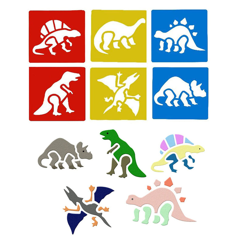 [Australia - AusPower] - 36 Pcs Animal Theme Drawing Painting Stencils Set Dinosaurs Sea Ocean Creatures Insects for Kids Crafts Creation, Washable Plastic 