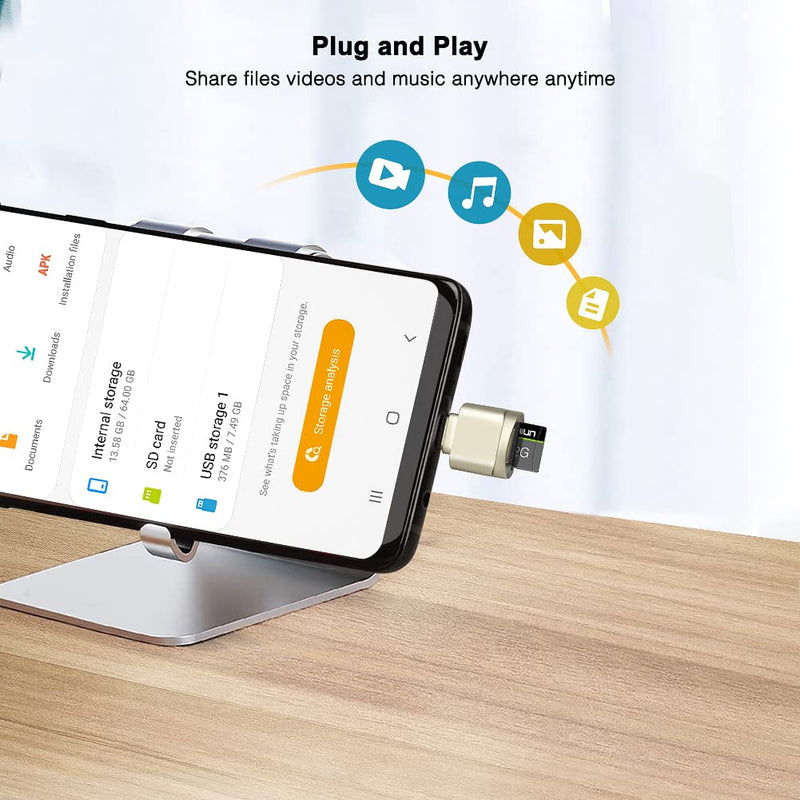 [Australia - AusPower] - USB C Micro SD Card Reader (Pack of 2 Pcs), BorlterClamp Type C OTG TF Memory Card Reader Compatible with Laptop, MacBook, Tablet, Smartphone 