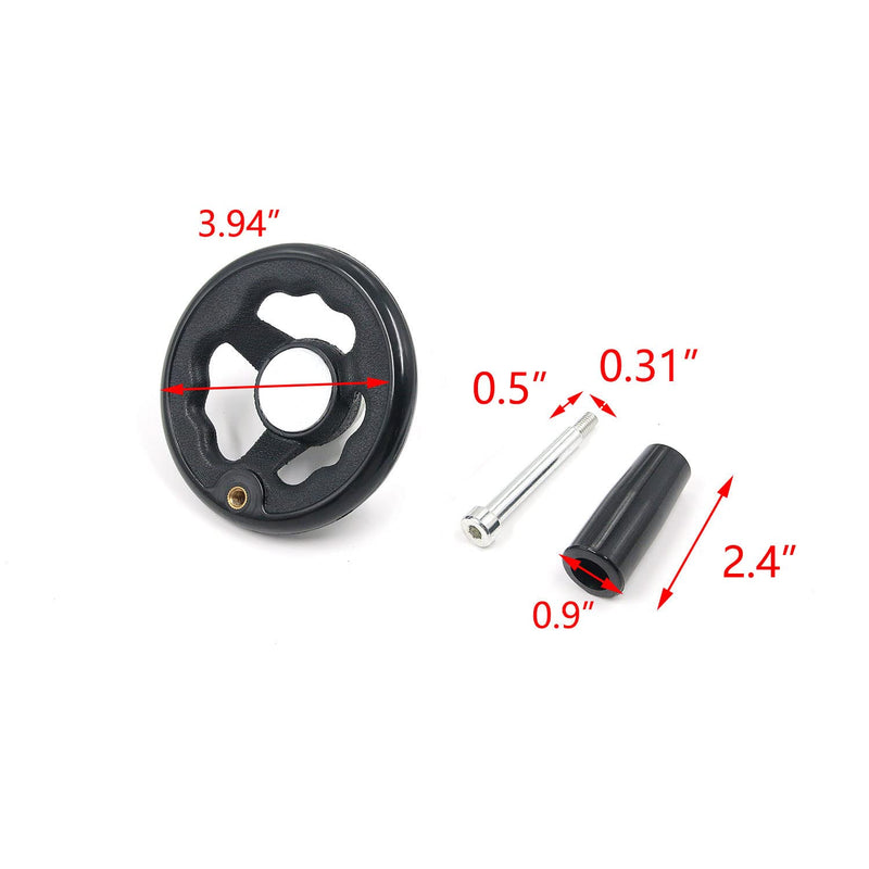 [Australia - AusPower] - T Tulead 3.94" Diameter Metal Round Handwheel Folding Disassemble Wheel Hand Crank Revolving Handle Wheel with Plastic Handle 