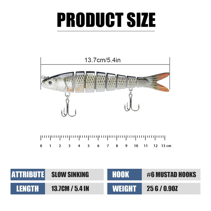 [Australia - AusPower] - TRUSCEND Fishing Lures for Bass Trout Multi Jointed Swimbaits Slow Sinking Bionic Swimming Lures Bass Freshwater Saltwater Bass Lifelike Fishing Lures Kit 