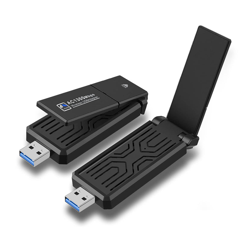 [Australia - AusPower] - USB WiFi Adapter,PC WiFi Adapter,WiFi Adapter for Desktop PC,AC1300Mbps Long Range,Dual-Band 5dBi High Gain Antenna,USB 3.0,2.4GHz/5GHz,Support Windows 11/10/8.1/8/7/XP,Mac OS 10.9-10.15 