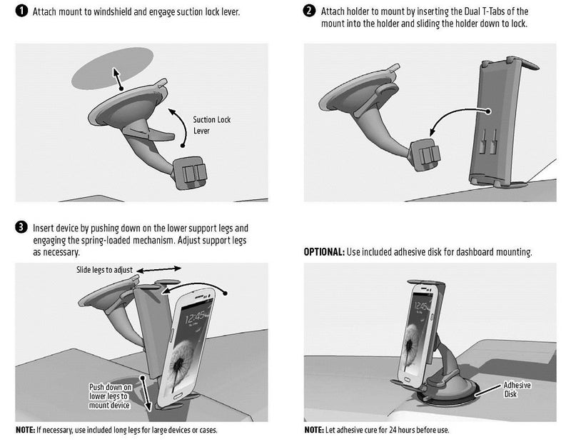 [Australia - AusPower] - Arkon Windshield Dash Phone Car Mount for iPhone X 8 7 6S Plus 8 7 6S Galaxy S8 Note 8 iPad mini Retail Black 