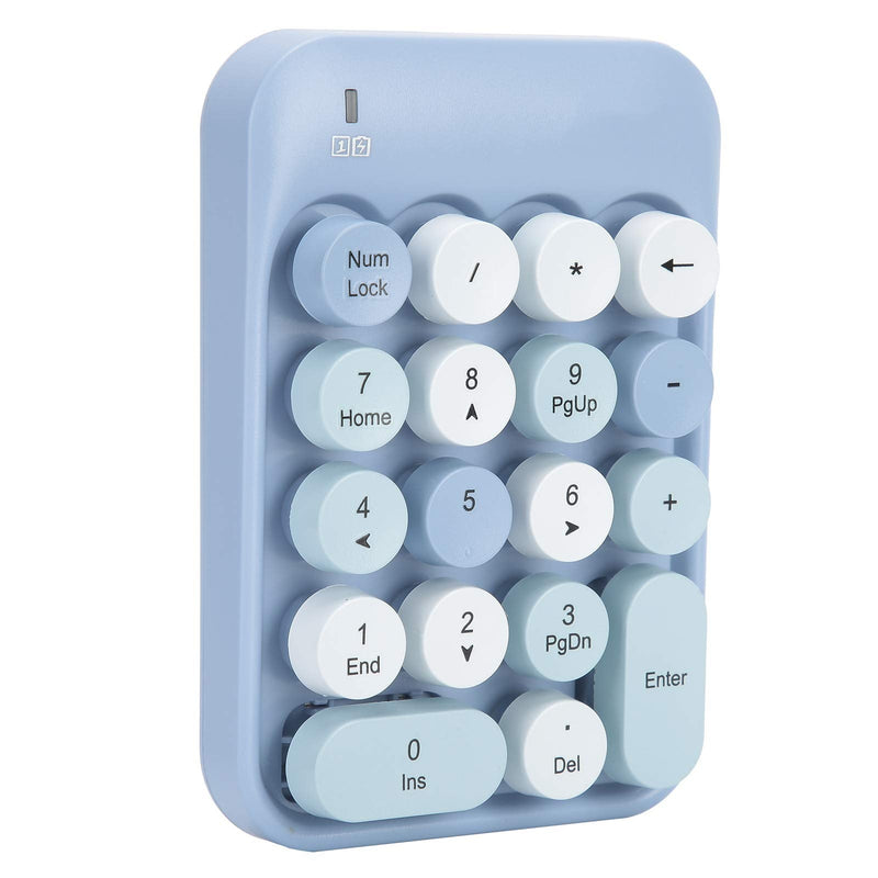 [Australia - AusPower] - Numeric Keypad, 2.4GHz Wireless Number Pad 18-Keys Colorful Chocolate Keycap Mini Portable Numeric Keyboard for Financial Accounting, for Windows XP/Win7/Win8/Win10/IOS(Sky Blue) 