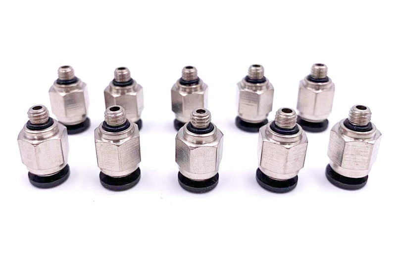 [Australia - AusPower] - M5 PT Male Thread 4mm Straight Pneumatic Push in Quick Fitting Connectors for PETF Tube 10Pcs 4mm M5×0.8 