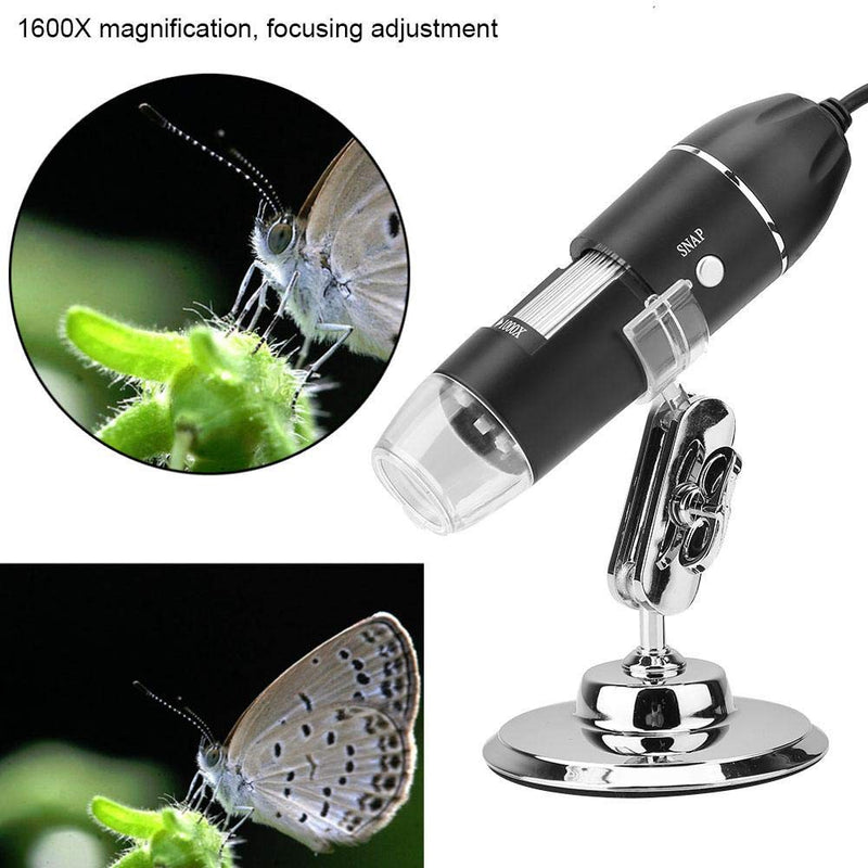 [Australia - AusPower] - LED Digital Microscope 50X to 500X 2MP USB Magnifier 8 LED Magnification Endoscope Camera Magnifier PC Video Camera with Stand(Support USB UVC Protocol Equipment) 