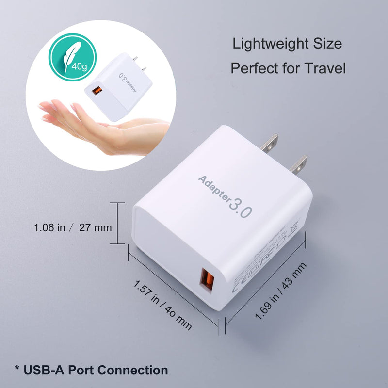 [Australia - AusPower] - Quick Charge 3.0 Wall Charger, OKRAY 2 Pack 18W Fast Charger Power Adapter Phone Charger Fast Charging Blocks Compatible iPhone 11/XR/XS/iPad, Samsung Galaxy S10/S9/S8, Note 10/9/8, Wireless Charger 