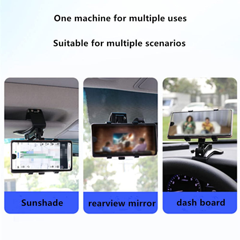 [Australia - AusPower] - SNORKEL Car Phone Holder Mount 360 Degree Rotation Dashboard Cell Phone Holder for Car Clip Mount Stand Suitable for 3 to 7 inch Smartphones 