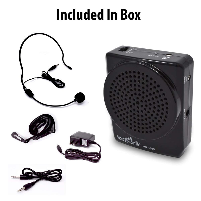 [Australia - AusPower] - VoiceBooster Voice Amplifier 12watts Black MR1505 by TK Products, Portable, for Teachers, Coaches, Tour Guides, Presentations, Costumes, Etc. 