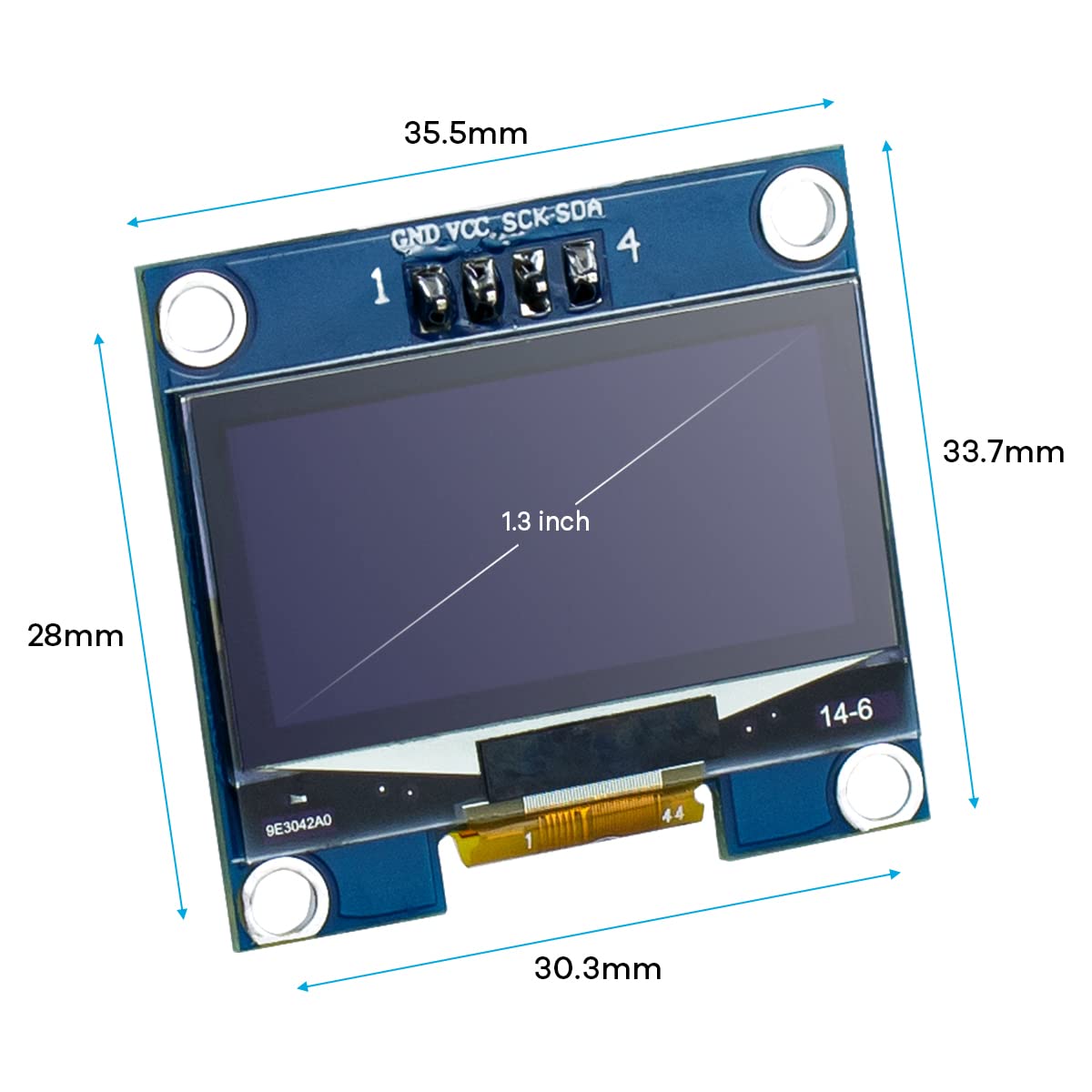 Hosyond 5 Pcs 13 Inch Iic I2c Oled Display Module 128x64 Pixel Sh1106 Screen Module Compatible