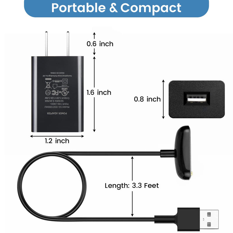 [Australia - AusPower] - Charger Replacement for Fitbit Inspire 3 Fitness Tracker - USB Magnetic Charging Cable Cord with Adapter Accessories for Smartwatch, 3.3ft Charger Set 