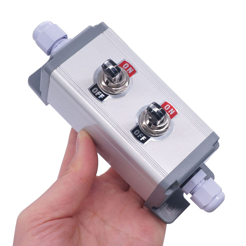 [Australia - AusPower] - Twidec/2 Gang Toggle Switch Box 16A 250V SPST 2 Position 2 Pin ON/Off Rocker Toggle Switch Black PC Wear-Resistant Handle TEN-A-2210BK-BOX-2 